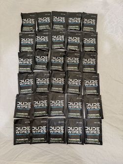 30 Single Dude Wipes - Fragrance Free - Flushable Wipes - On the Go - 5.7 x 7.8 Inch