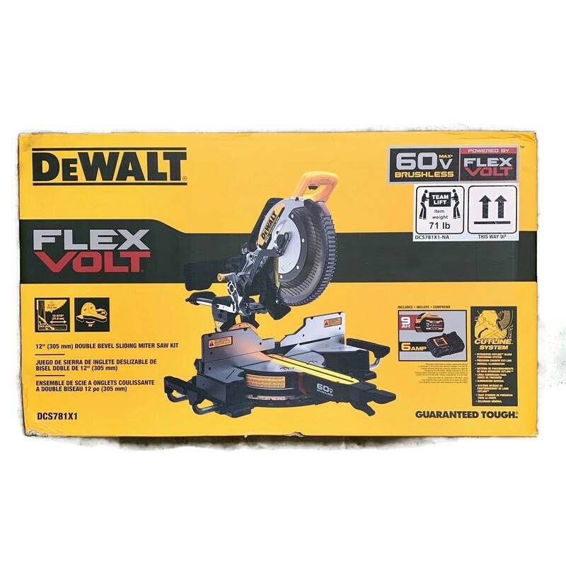 DEWALT DCS781X1 60V MAX Cordless 12-in Double-Bevel Sliding Miter Saw