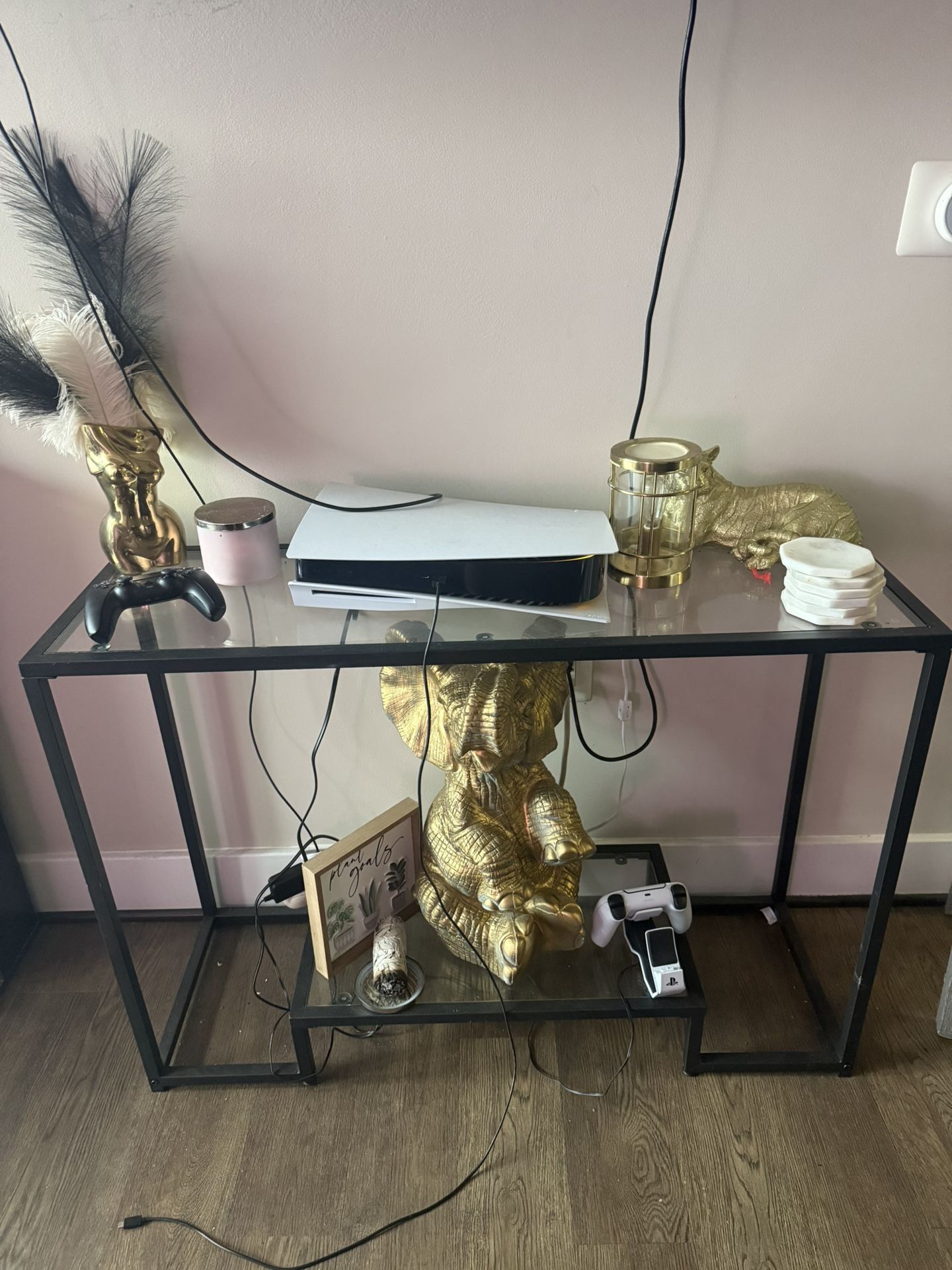 Tempered Glass Console Table 42 Inch