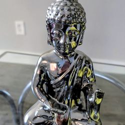 Silver Buddha Statue 11" inches