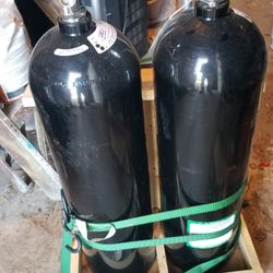 2 X  80 Cu Ft Scuba Air Tanks, 