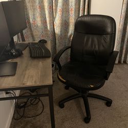 Free: Black Faux Leather Desk Chair