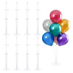 8 Sets Balloon Stand Kits, Balloon Sticks with Base for Table Birthday Wedding Anniversary Graduation