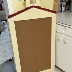 🏫 Adorable School-Shaped Cork Board & Wood Frame ✏️