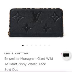 NEW: Louis Vuitton Wallet | Louis Vuitton Zippy Wallet - Empreinte Monogram Giant Wild At Heart Zippy Wallet Black