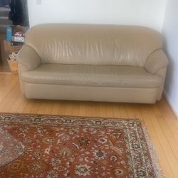  Leather Couch And Pair Of Chairs 