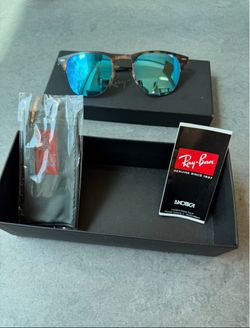 Ray-Ban RB8056 Clubmaster Light Ray | Titanium + Blue Mirror