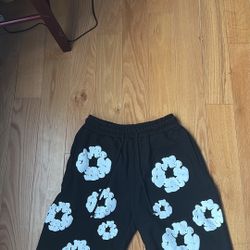 black and white denim tears shorts