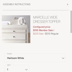 Dresser Changing Table Topper  