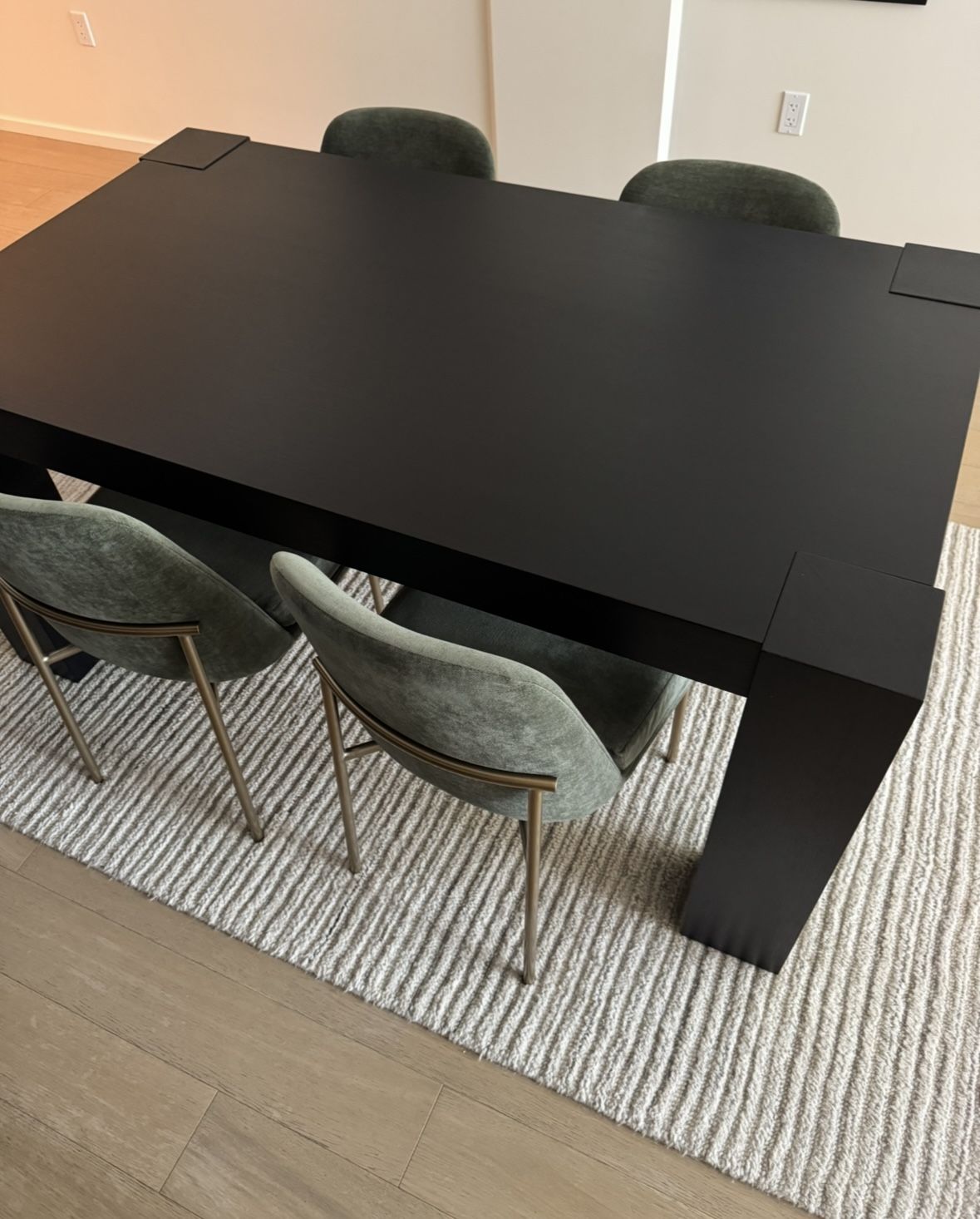 Crate & Barrel Black Dining Table (65”)