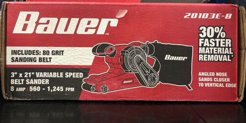 Bauer 3”x21” variable speed belt sander