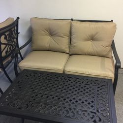 Aluminum, Loveseats And Table