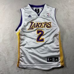 Adidas Derek Fisher #2 Los Angeles Lakers Jersey Youth M 10/12 White #4A