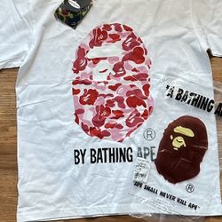 (Brand New) Bape ABC T Shirt White/Pink Size M