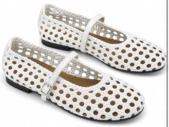 Mesh Ballet Flats for Women Breathable Round-Toe Mary Jane Shoes for Summer Comfortable Strappy Casual Beach Sandals