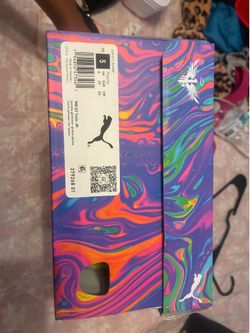 Puma X Lamelos, Size 5Y,Color: Purple Glimmer/Gecko Green