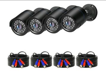 5MP Security Camera 4-in-1 CCTV Bullet Wired Camera, AHD/TVI/CVI/CVBS, Analog Surveillance Video Add-On Black Camera for Outdoor Use, Clear Night Visi