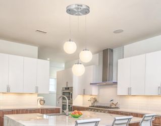 Brushed Nickel 3-Light Globe Cluster Pendant