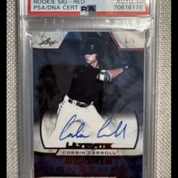 2019 Corbin Carroll Leaf Ultimate Sig-Red RC PSA 10 AUTO 10 POP 1 #5/5
