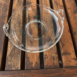 Vintage Fostoria Century Pressed Glass Tray And Sugar Bowl