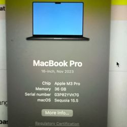 Mac Book Pro 16 Inch 2023