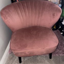 Rose Pink Shell Shape Velvet Decorative Chair