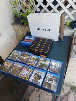 $220! Box with 1 Sealed control & 2017 Call of duty Edition PS4 1TB $20! Per game just Black Ops 6 $40! MW2 Is $40! Rest $20! Per Game. Trade all for