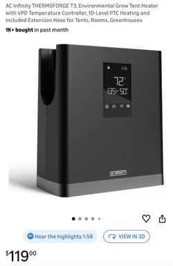 Grow Tent Heater AC Infinite
