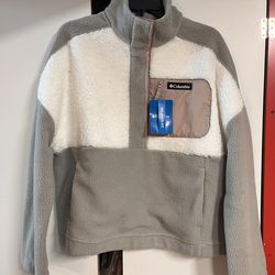 Columbia Lodge Sherpa Pullover Sweater Fleece Large Brand New BNWT