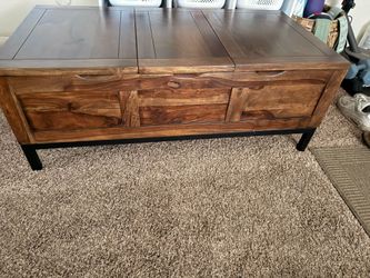 Lift-Top Wood Coffee Table with Storage