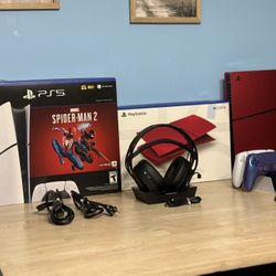 Sony PS5 Digital Edition 1TB – Spider-Man 2 Bundle Red Covers 