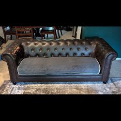 FREE- two Chesterfield Couches And One Matching Armchair 