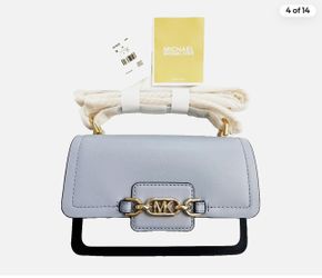 MICHAEL KORS Heather Extra Small Crossbody Bag Color Blocked Blu Wht Purse