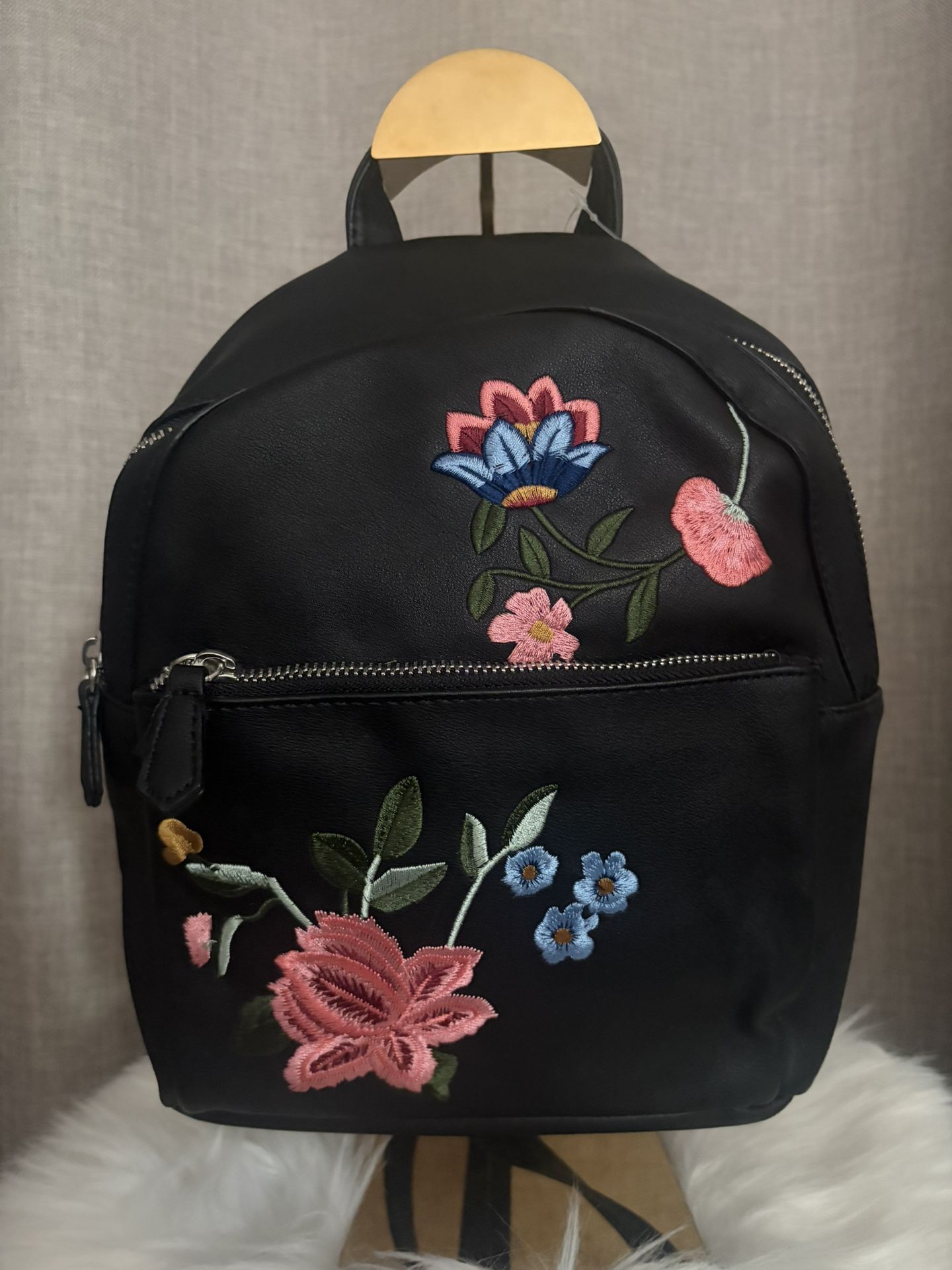 Black Floral Backpack 🎒
