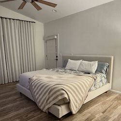 $100  Must Dissemble And Haul Away King Bed Frame NEW From Living Spaces