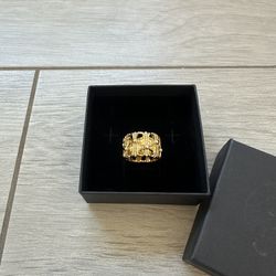 Chrome Hearts Gold White Diamonds Cemetary Ring