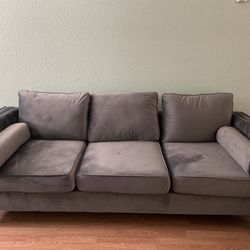 Gray Velvet Couch