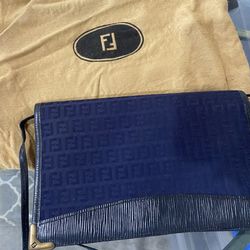 Authentic Vintage FENDI Monogram Handbag Purse Clutch Bag