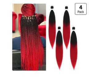 Red Ombré braiding hair