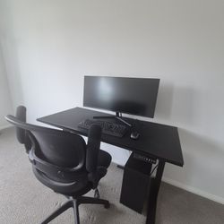 Modern Height Adjustable Desk & Ergonomic Chair Set