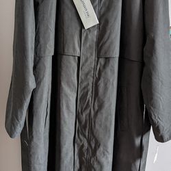 Men's London Fog  microfiber raincoat gray Trench big &Tall Size 46 long 
new With tag
