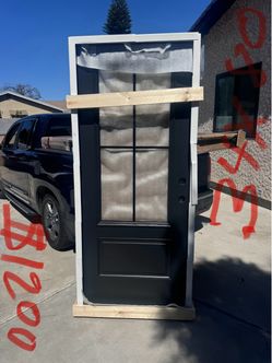 Preciosa puerta nueva de exterior de fiberglass size 34x80