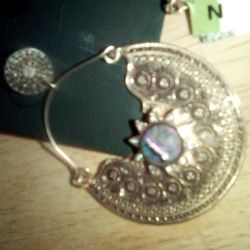 New Gold Plated Ladies Size 85 Fashion Ring And Pierced Ear Rings