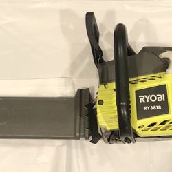 Chainsaw Ryobi 18 inch 38 cc 2 Cycle Gas Chainsaw with heavy duty case  Used once Chain Saw  $180 OBO 