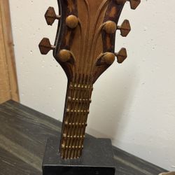 Wooden Guitar Statue Centerpiece