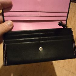 COACH Black Leather BIFOLD Wallet Clutch