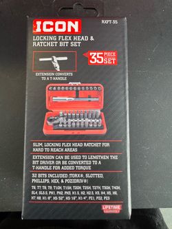 ICON RXFT-35 Locking Flex Head Ratchet Bit Set 35pc