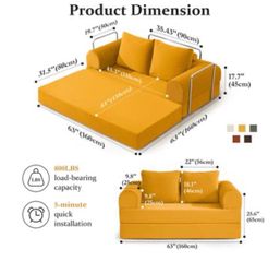 brand new 63'' W Convertible Floor Sofa Bed,
