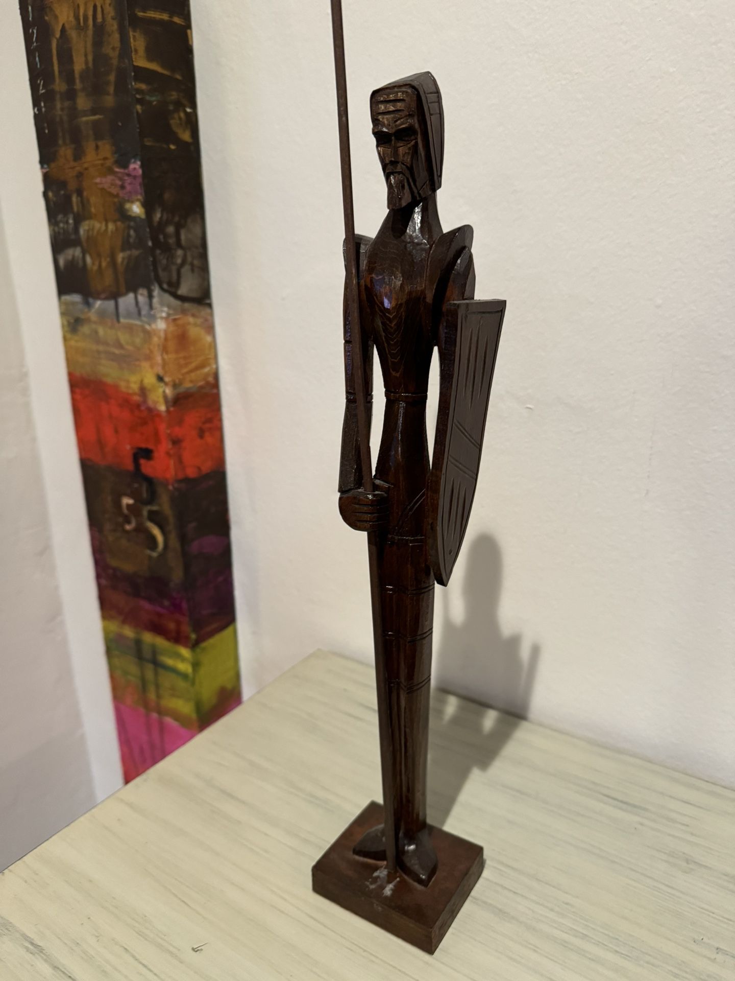 Wood Carved Don Quixote Vintage 3x16”