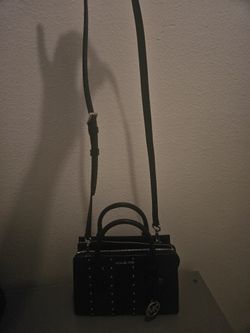 Michael Kors Women's Sheila Small Studded Patchwork and Signature Logo Satchel